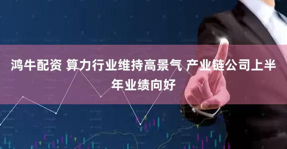 鸿牛配资 算力行业维持高景气 产业链公司上半年业绩向好